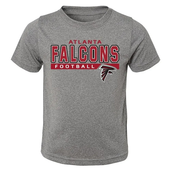 NWT Atlanta Falcons Youth Medium Heather‎ Gray Football Short Sleeve T-Shirt - Picture 1 of 5